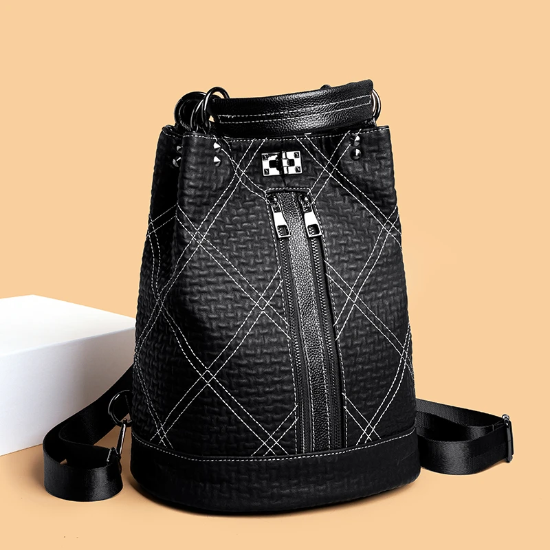 Модный кожаный рюкзак для ноутбука с блестками Женский дорожный Антивор замком и