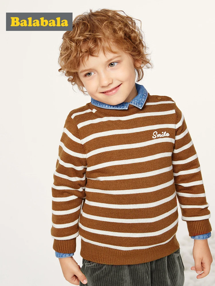 Свитер Balabala для мальчиков свитер малышей на осень и зиму новая одежда бархатный