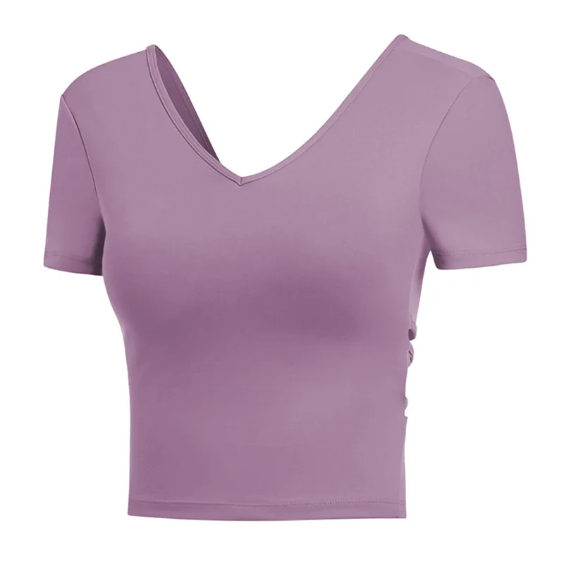 

New style yoga wear sexy short-sleeved sports fitness yoga vest