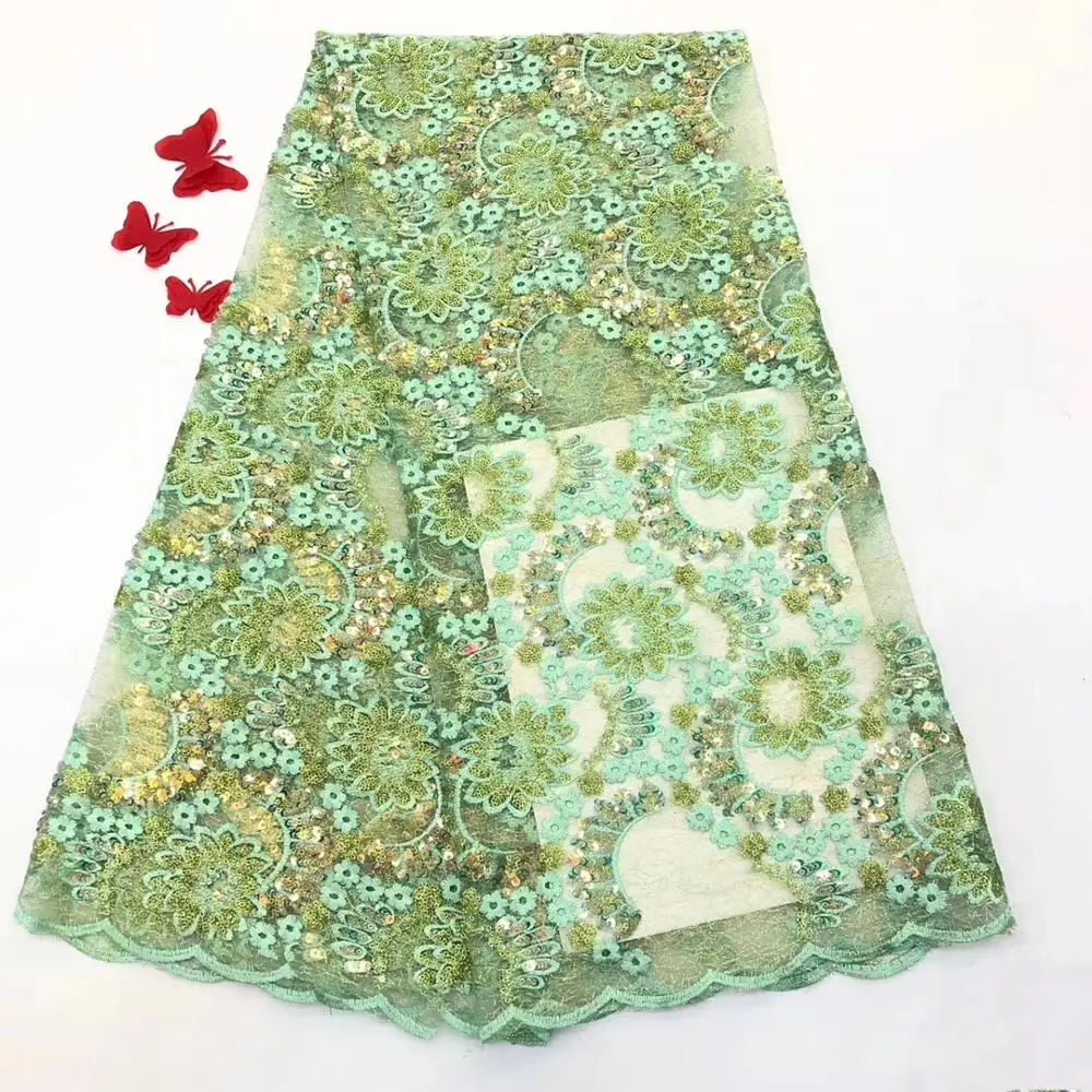 

Newcoming african rope embroidery net tulle lace fabric 5yards good quality french ace for dress sewing JIAJIAOC121