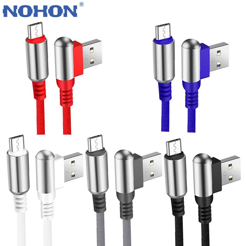 NOHON Bullet USB кабель для передачи данных для Apple Android type-C 90 градусов кабель для быстрой зарядки 2.4A для iPhone 11 Pro Max samsung S10