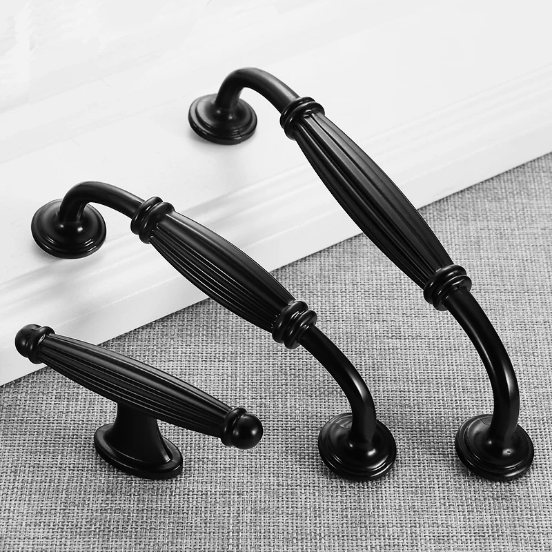 Параметры и ручки выдвижной ящик шкафа простые черные кухня спальня|Ручки шкафа|