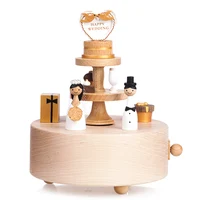 Creative Movement Small Wood Music Box Kit Decorative Boxes Carousel Musical Jewelry Rotating Caja Musical Wedding Gifts EH50MB