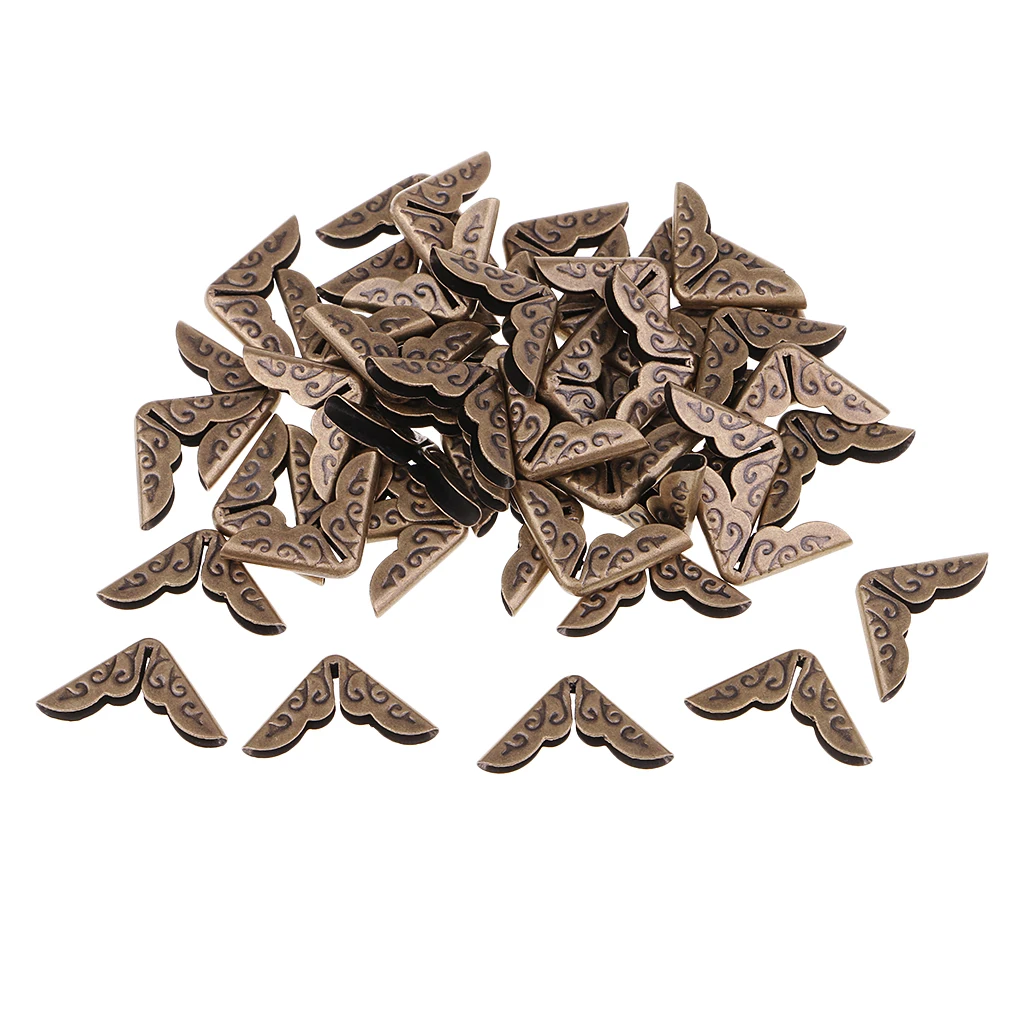 

50pcs Metal Book Scrapbook Photo Albums Menus Notebook Folder File Corner Protector Decoration for DIY Crafts 14x14mm