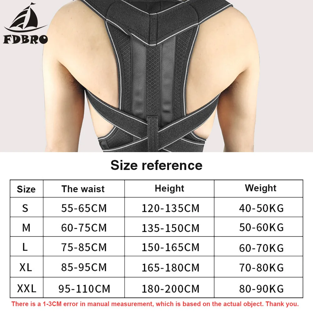 Новый Поддерживающий Пояс FDBRO для спины регулируемый Корректор осанки