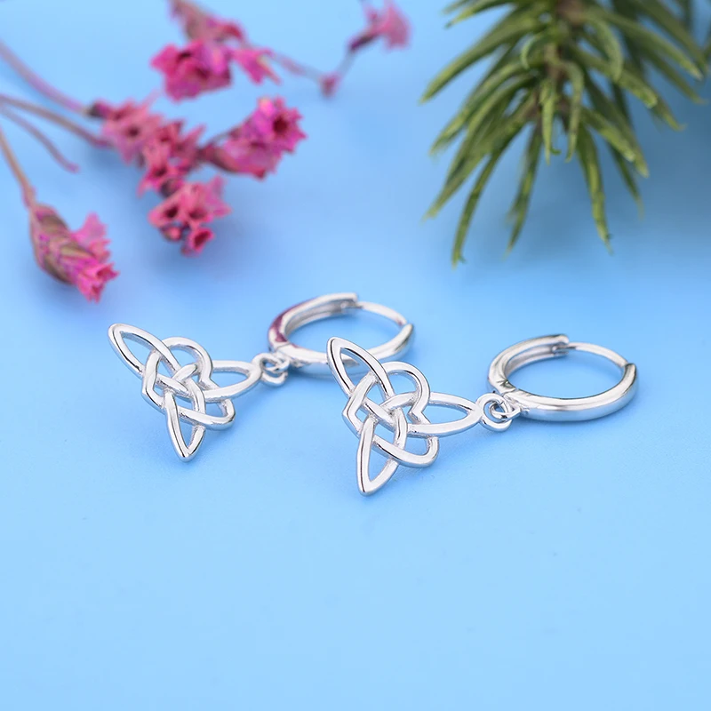 

FC Jewelry 925 Sterling Silver Hollow Spiral Triangle Infinity Forever Bead Piercing Hoop Earring For Women Girl Wedding 2020