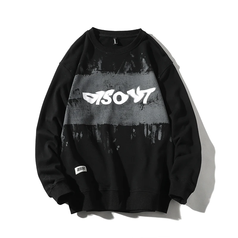 

Spring 2020 New Casual And Loose Fashion Round Collar Preppy Chest Printed Large Size Men's Hoodies Harajuku Streetwear