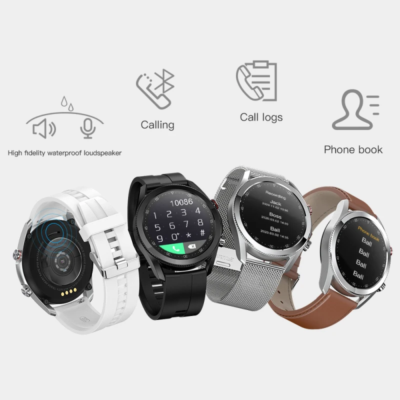 

New Bluetooth Call L19 Fashion Smart Watch Women Men Sports Alloy Case IP68 Waterproof Smart Watches Clock IOS Android Wearable