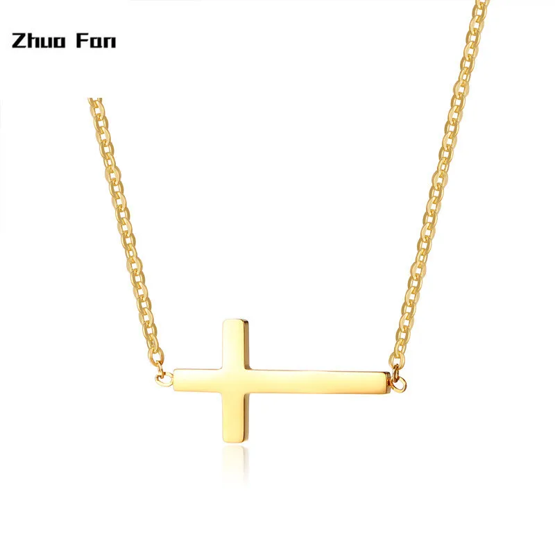2020 боковый чокер с крестиком колье для женщин три цвета нержавеющая сталь