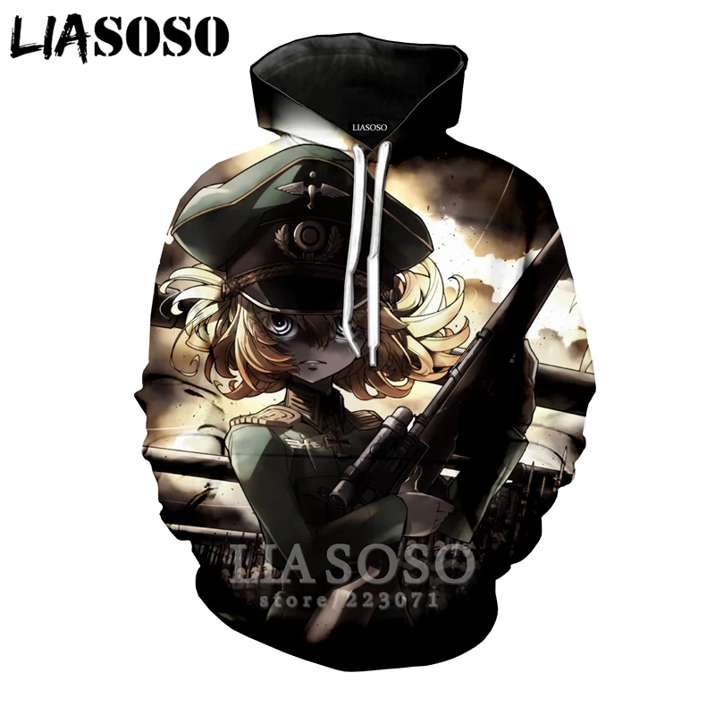 Новинка зимний Свитшот liaseo для мужчин и женщин 3D принт аниме Youjo Senki Сага Tanya верх с