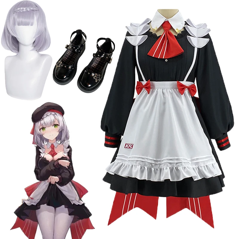 

Anime Genshin Impact KFC Noelle Maid Dress Cosplay Game Costume Halloween Carnival Suit Linkage Clerk Suit Lovely Lolita Outfit