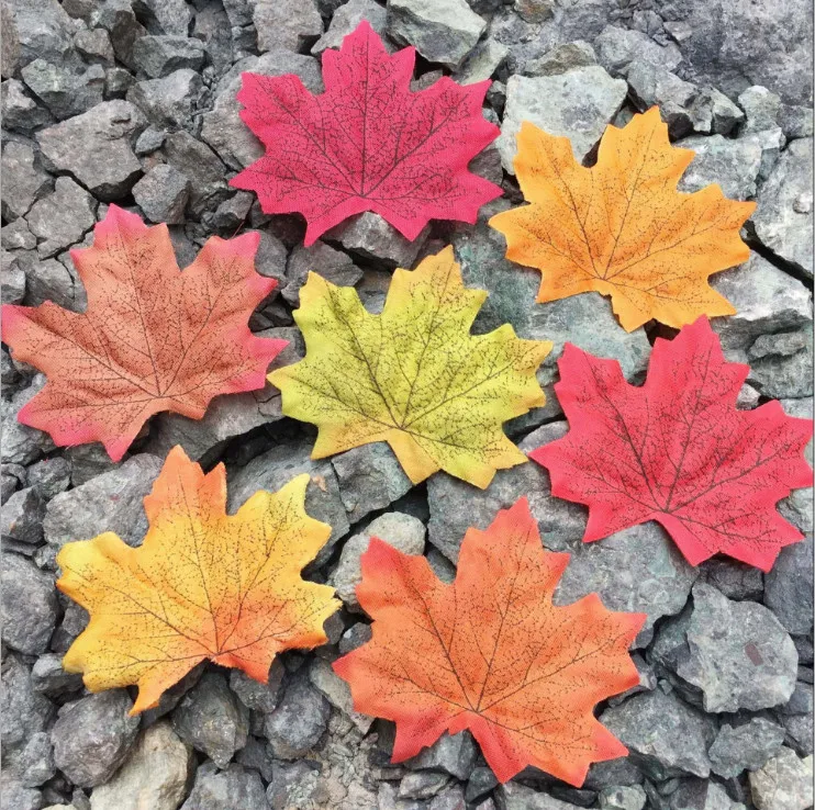 50 шт. искусственные листья цветов клена для украшения стола шелковые лепестки