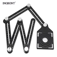 ingbont official construction multi angle measuring ruler tile hole locator folding positioning ruler adjustable tool