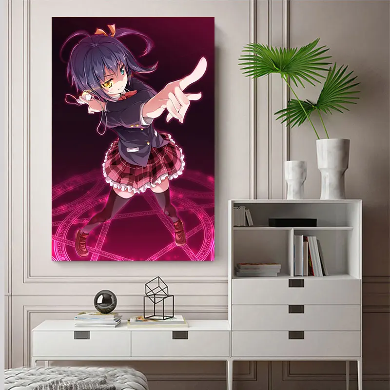 

Love Chunibyo Other Delusions Anime Posters Takanashi Rikka Animation Canvas Painting Girls Room Bedroom Decor Wall Art Pictures