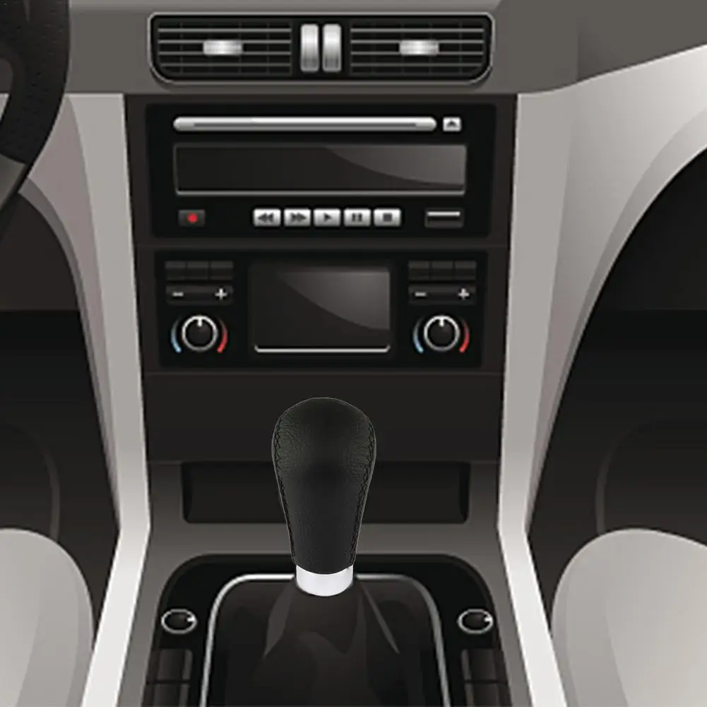 

1Set Universal Car Gear Shift Knob Truck Leather Anti Slip Shifter Lever Handle Black/red