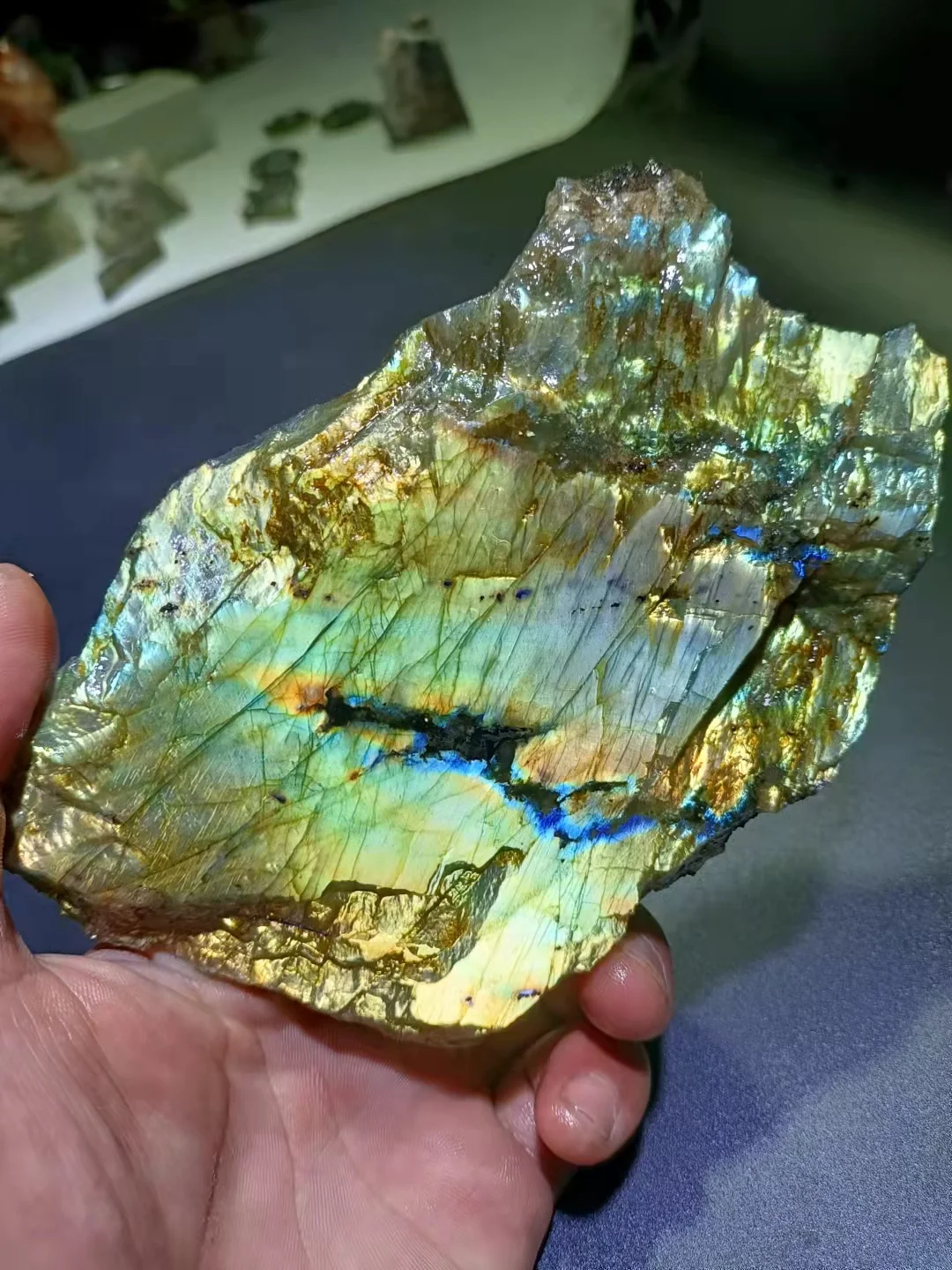 

Натуральный кварцевый кристалл, супер идеальная энергия, лабрадор, грубый полированный ломтик, украшение для дома, образцы, украшения, лече...