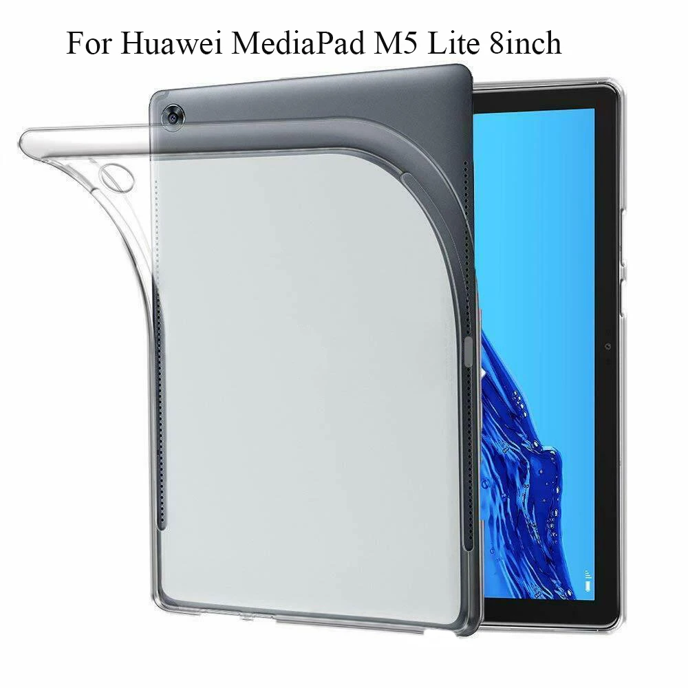 Противоударный чехол для huawei MediaPad M5 10,8 8,4 10,1 8 дюймов чехол мягкий прозрачный ТПУ чехол для huawei MediaPad T5 10,1 - Цвет: For M5 Lite 8
