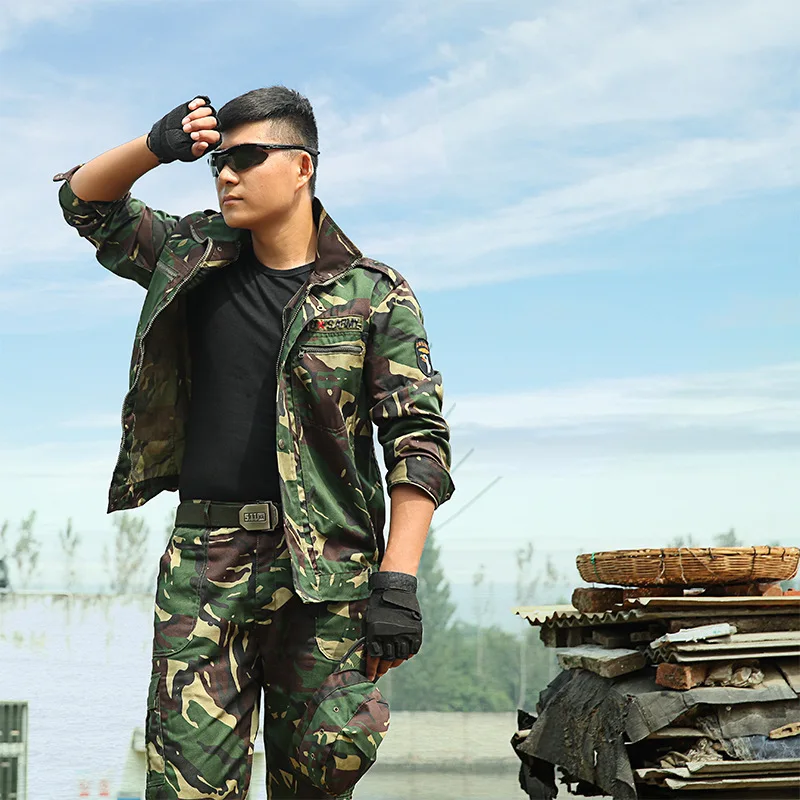 Мужская тактическая камуфляжная куртка и брюки в стиле милитари | Тематическая