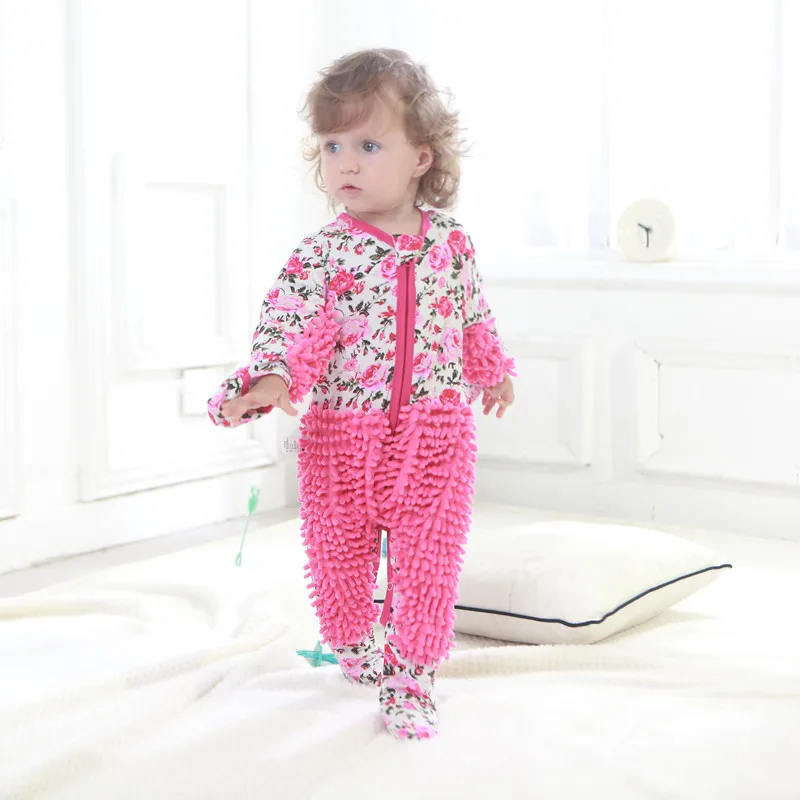 Хорошее качество детские Швабра Ромпер Для маленьких мальчиков и девочек одежда