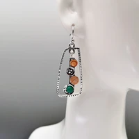 new creative geometric turquoise drop dangle hook earrings bohemian antique silver two color pendant earring fine female jewelry