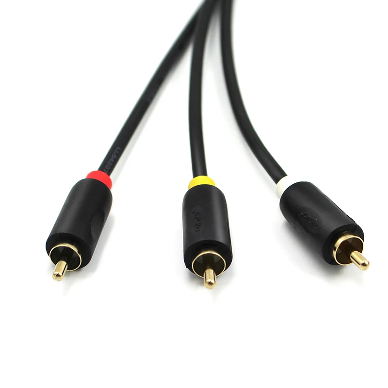 3RCA к 3RCA AV аудио-видео кабель 3 RCA композитный кабель «Папа-папа» 1,5 м/5 футов Позолоченный для видео DVD CD плеера