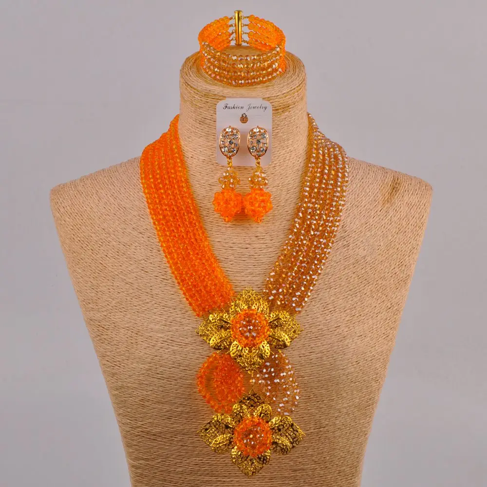 Непрозрачное желтое ожерелье из бисера ручной работы нигерийские Свадебные