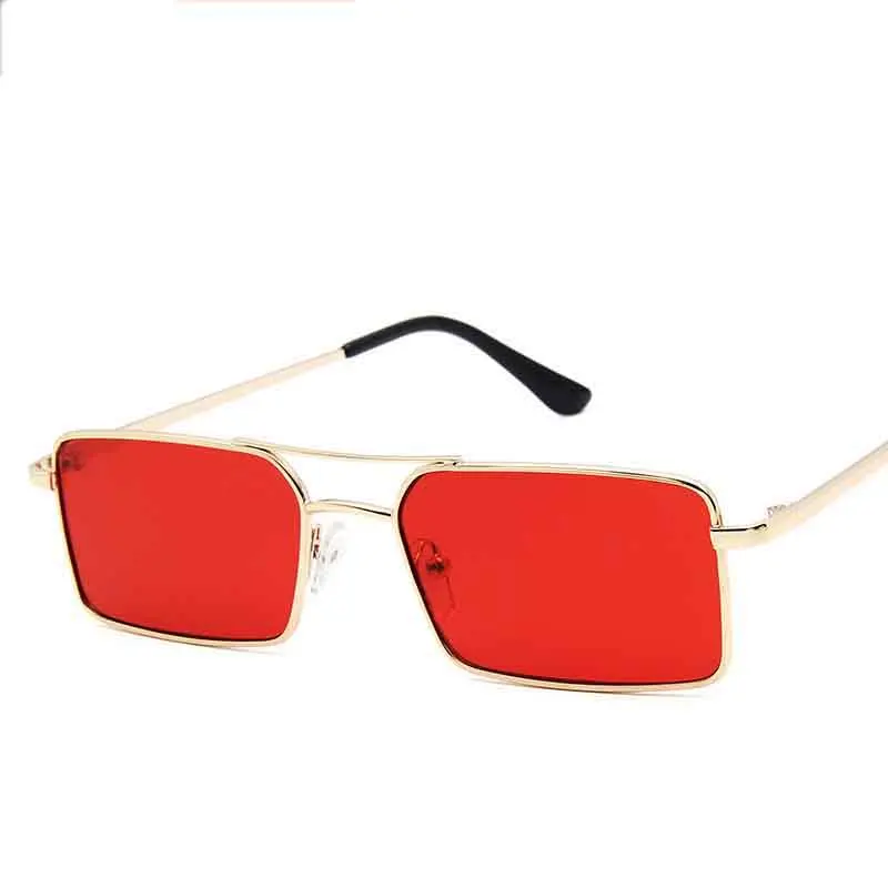 

2020 Fashion Rectangle Small Sunglasses Men Women Double Beam Metal Sun Glasses Square Gradient Eyeglasses UV400
