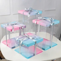 1pcs wedding party pvc color cake gift box birthday gift box for birthday decor anniversaire fille girl favor cake gift boxes