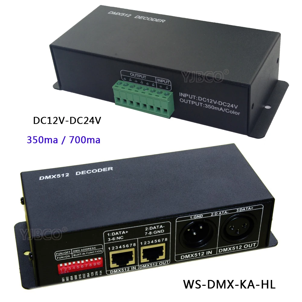 

High-power DC5V-36V Constant current 350ma/700ma 12 channel led dimmer DMX512 decoder controller for led lamp led light