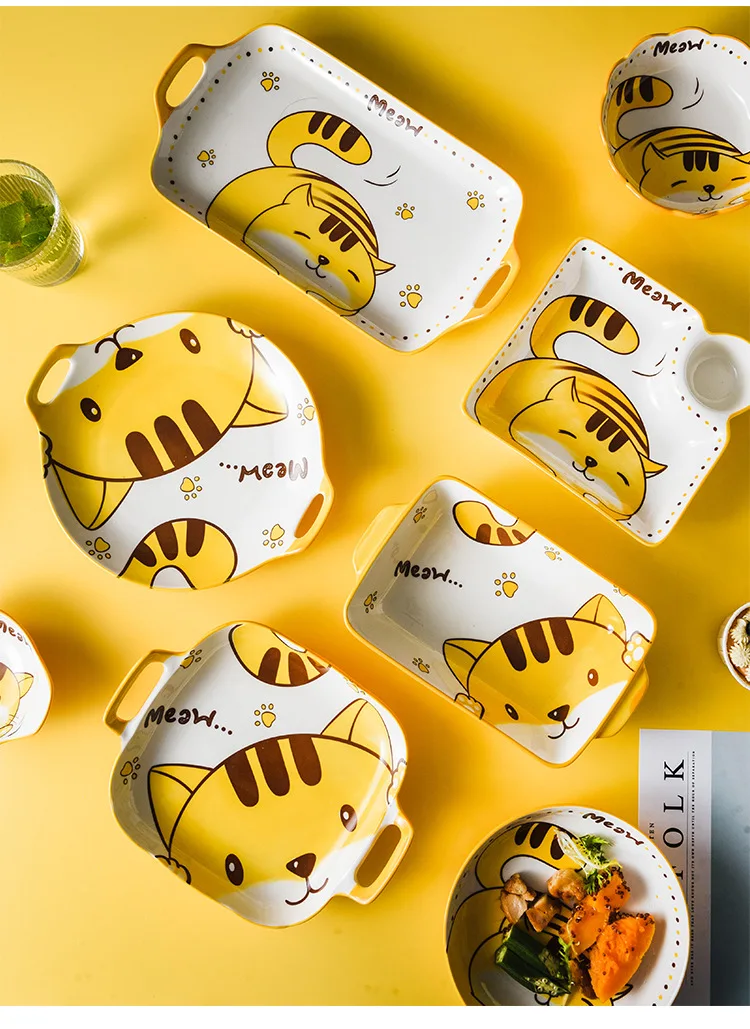 Набор керамических кухонных тарелок комплект посуды приборы для приготовления