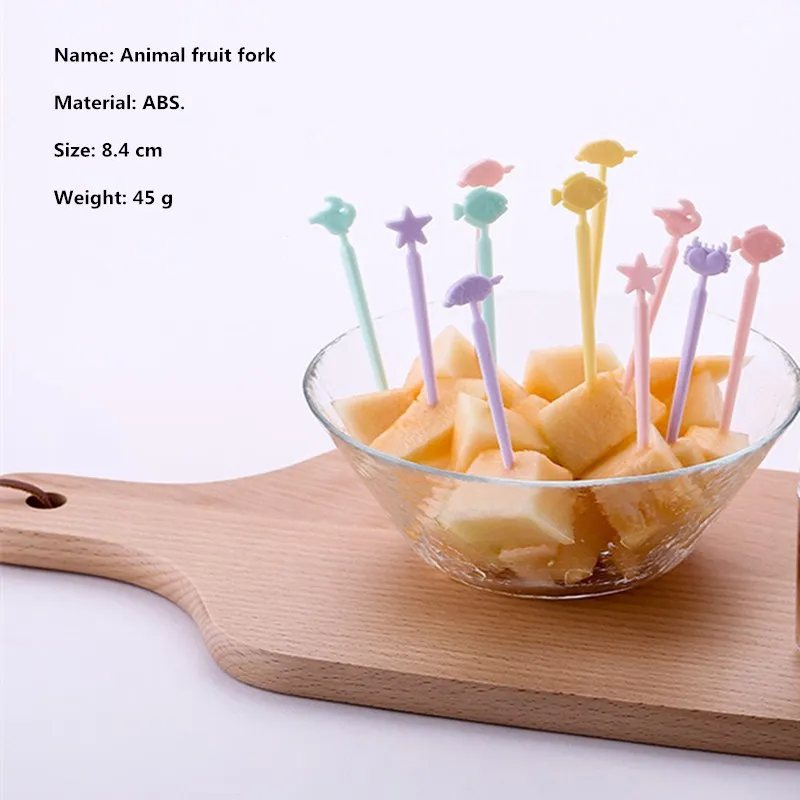 

Вилка для фруктов, животных, фермы, мини-Мультяшные детские закуски, пирожные, десерты, Фруктовые палочки, зубочистки, обеды, праздвечерние ч...