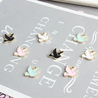 20pcslot 1010mm trendy charms pendant alloy enamel pigeon shape charms pendant for jewelry findings accessories