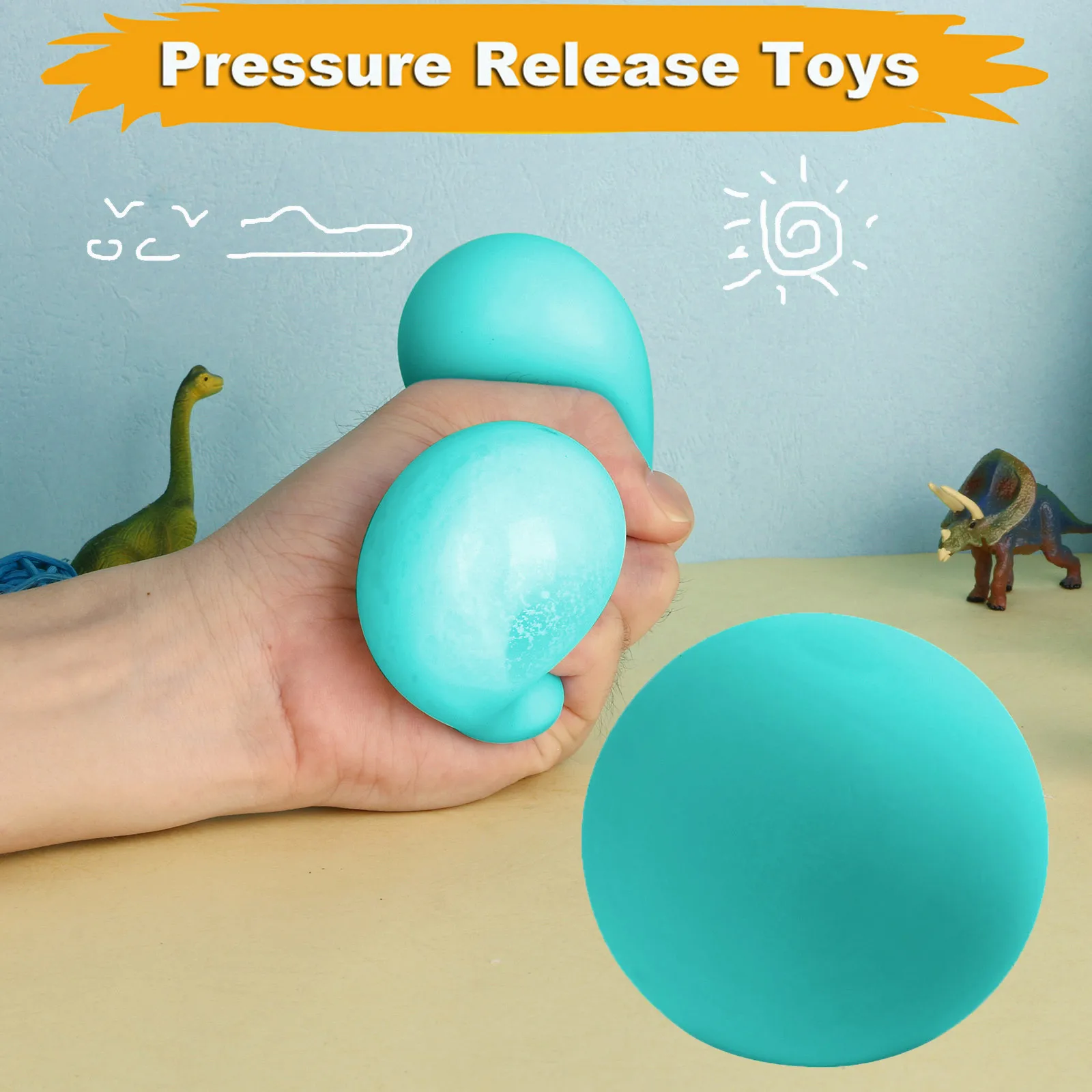 

Stress Balls Rainbow Colorful Soft Foam PU Squeeze Squishy Balls Toys for Kids Children Adults Stress Relief Funny Toys