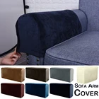 Бархатный Чехол на диван с лисьим ворсом, эластичное плюшевое покрытие из спандекса для подлокотника, нескользящее мебельное покрытие для мебели, домашний декор