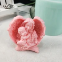 art 3d silicone mother and child wings gypsum molds soap chocolate candle candy mothers day mold cake clay decoration moulds