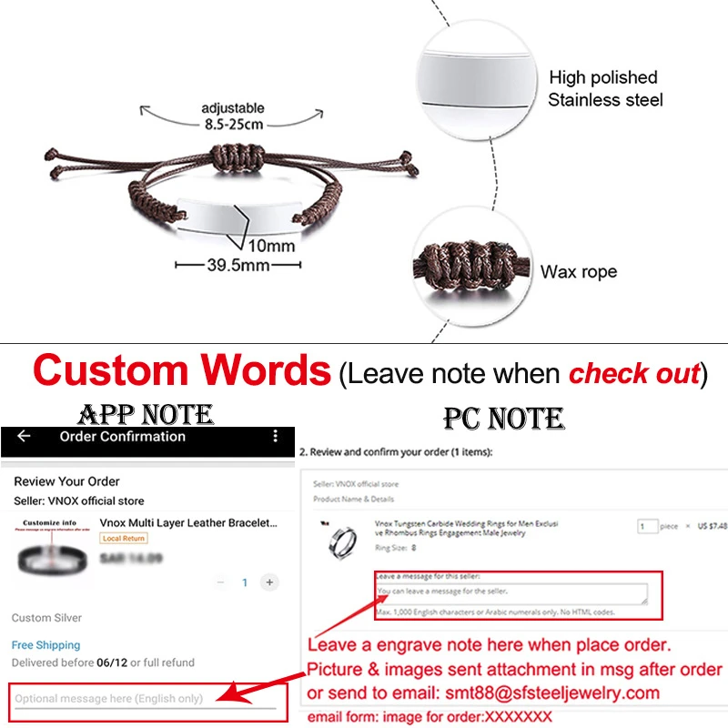 Vnox плетеные браслеты ручной работы для мальчиков детский браслет из нержавеющей