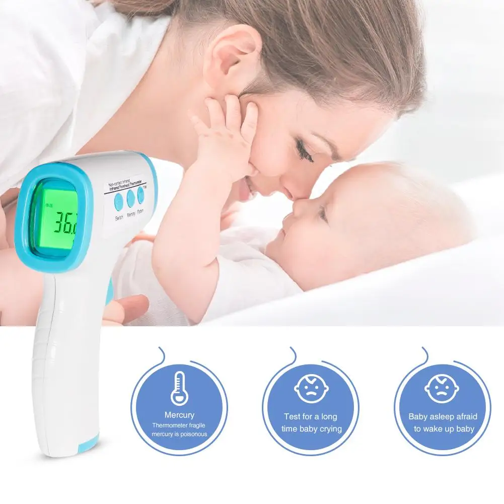 

Multi-Function Baby/Adult Digital Thermometer Infrared Forehead Thermometer Body Gun Non-Contact Temperature Measurement Device