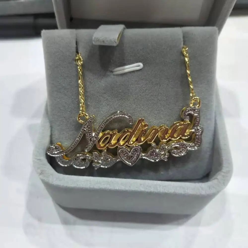 3D ожерелье в стиле хип хоп ожерелья на заказ двухцветное с именем