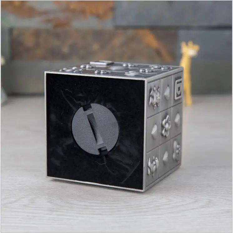 Креативная квадратная Копилка куб для монет копилка из оловянного сплава