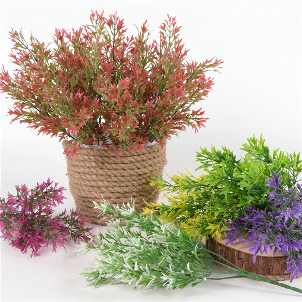 5 вилок искусственные листья хризантемы трава растение в горшке пластиковые