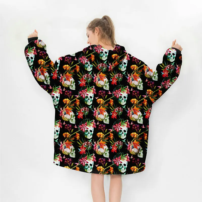 Модное плюшевое Флисовое одеяло с 3D принтом шерпа кораллового цвета рукавами