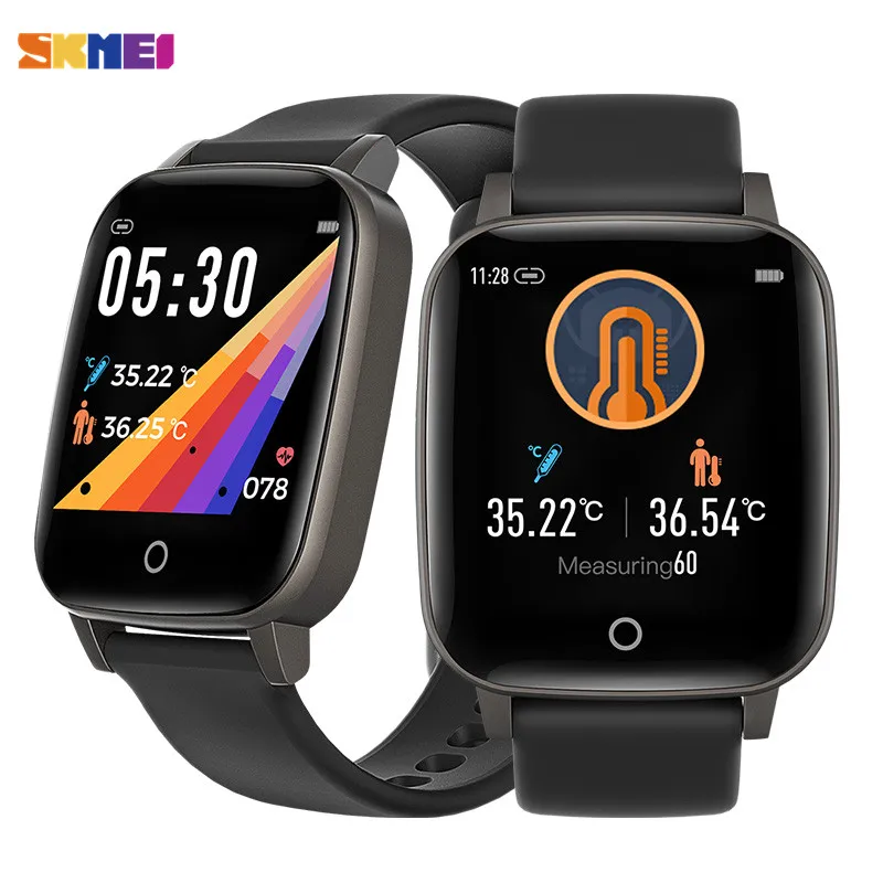 SKMEI T1 Новые водонепроницаемые умные часы для измерения температуры тела монитор