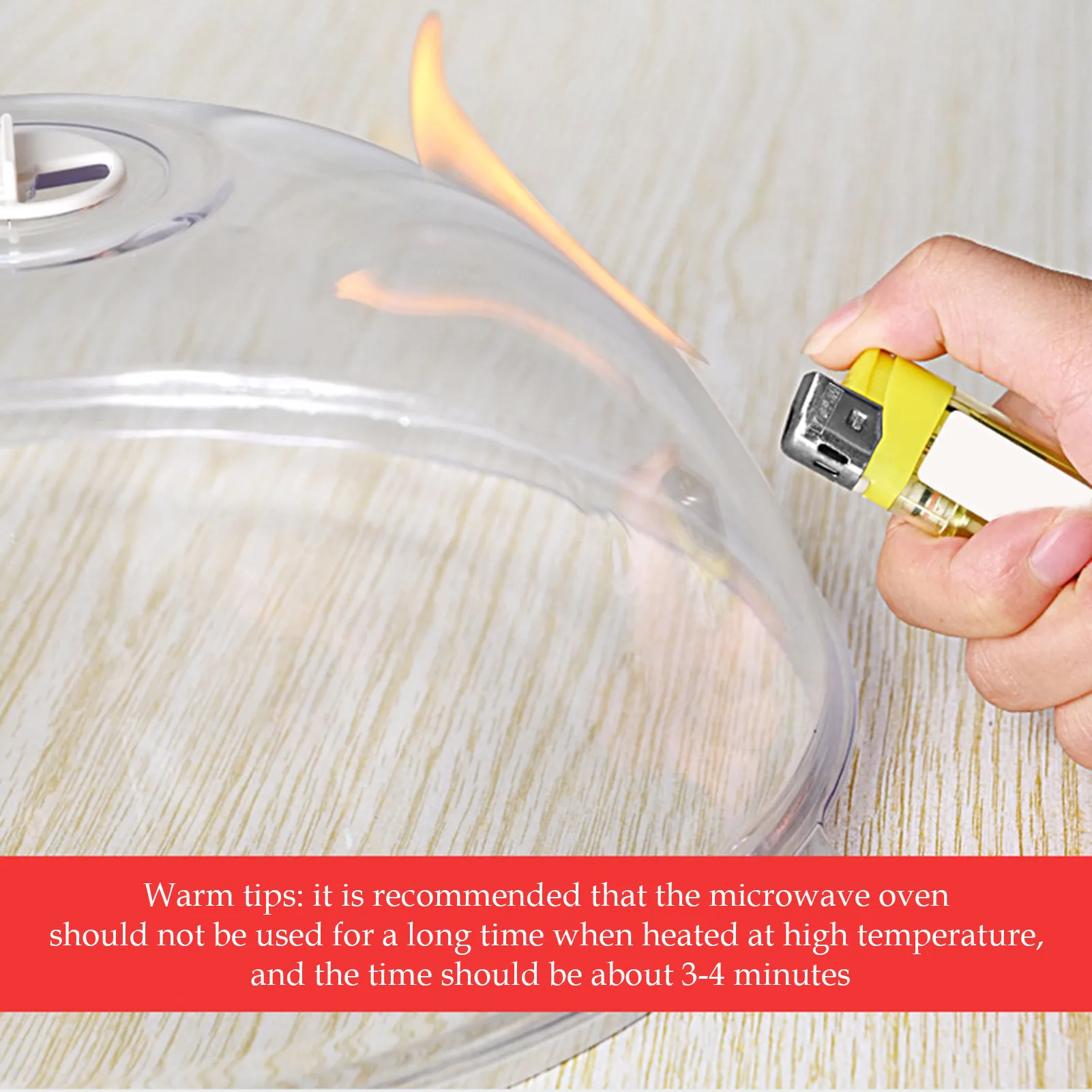 

Microwave Heating Lid Transparent Visualization Breathable Design Anti-scald Handle Oil Cap Kitchen Tool