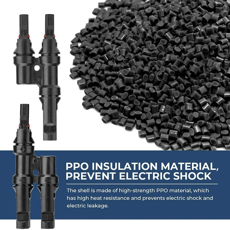 

5 Pairs Branch Connectors Y Connector in Pair MMF+FFM Parallel Connection Between Solar Panels