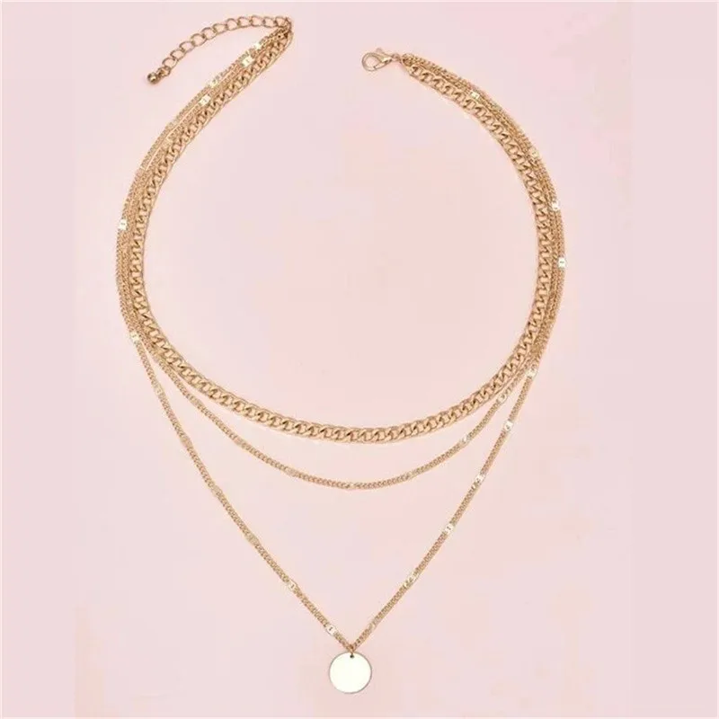 

Vintage Necklace on Neck Gold Chain Women's Jewelry Layered Accessories for Girls Clothing Aesthetic Gifts Fashion Pendant 2021