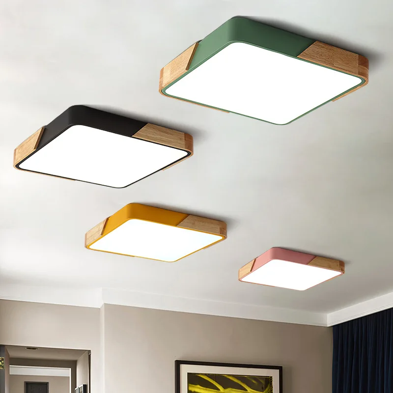 

Ultra-Thin LED 5cm Ceiling Light Bedroom Wooden Ceiling Lamp Remote Control Living Room Lighting Kitchen Corridor Balcony Light