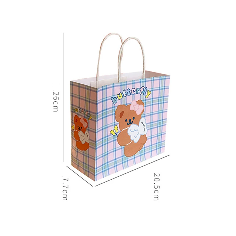 

Christmas Cute Paper Gift Bag Kawaii Cartoon Bear Candy Chocolate Cookies Bag Merry Christmas Decorations 2020 Packaging Bag