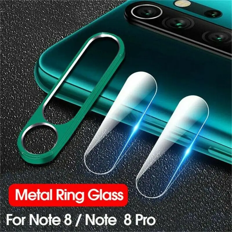 1pc Tempered Glass Metal Protective Ring For Xiaomi Redmi Note 8 Pro Camera Lens Protection Film 8T Screen Protector | Мобильные
