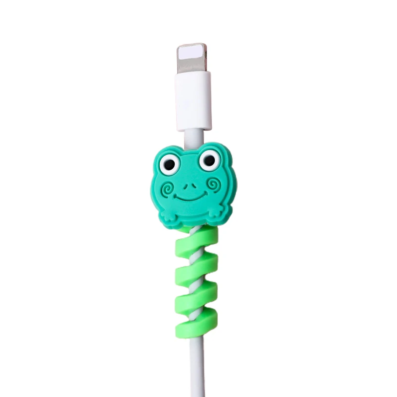 1Pc Cartoon Spiral USB Charger Data Cable Protector Charging Cord Wire Saver Silicone Bobbin Winder Cover For Cell Phone - купить