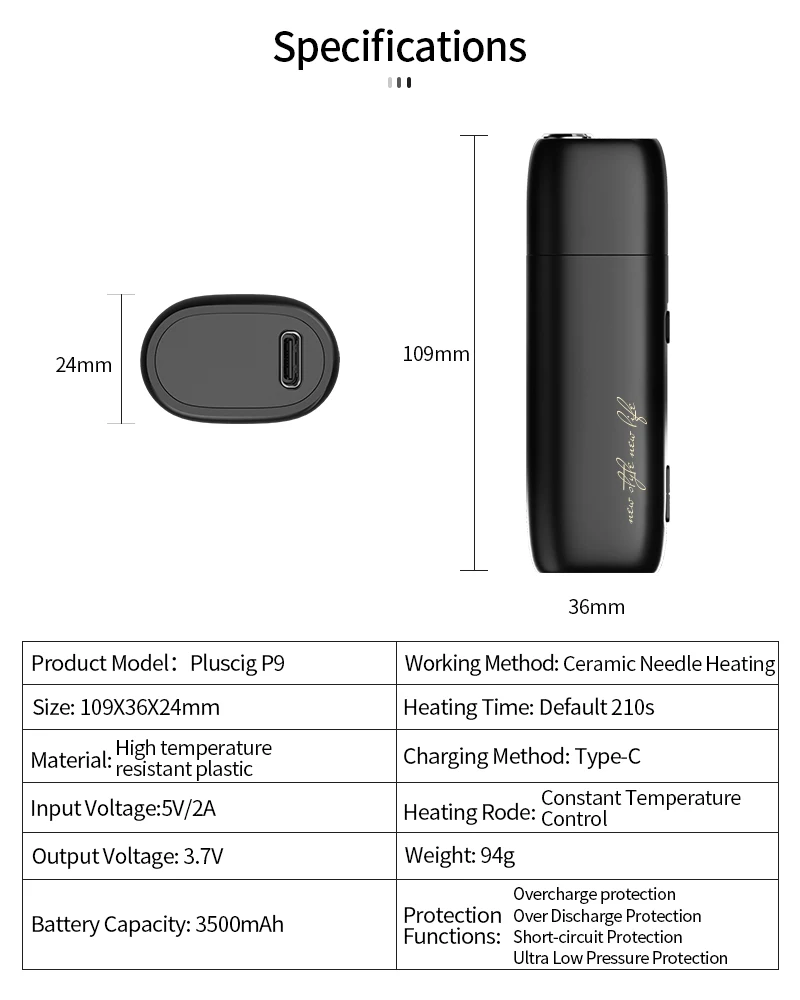 

Original 3500MAH Charged Electronic Cigarette Smoke Vape Kits Fast Charging Continuous Smokable For Heating IQO Tobacco Stick